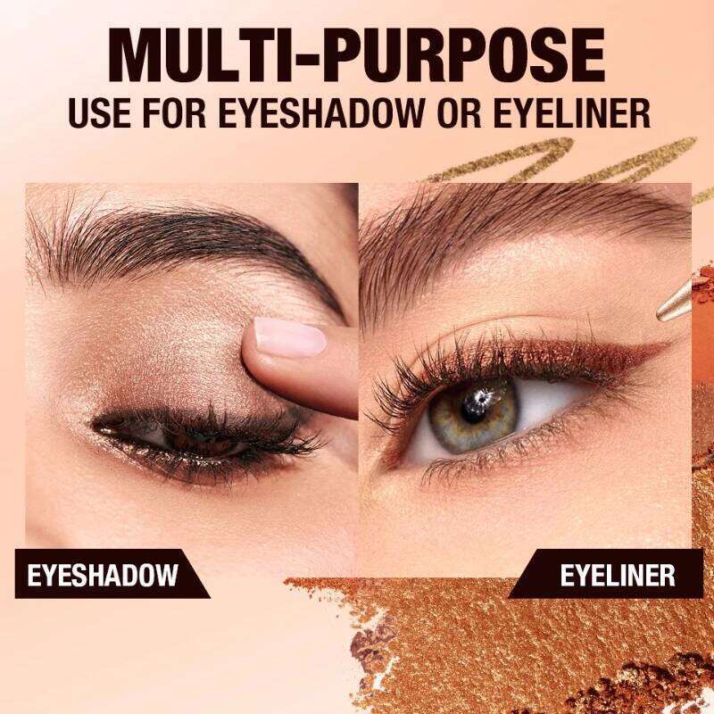 NEW 2 IN 1 Pearlescent Eye Shadow Pen Pointed Eyeliner Stick Caramel Brown Black Makeup Silky Smooth Lasting Eyeshadow free shipping