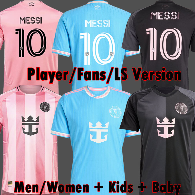 3XL 4XL 2025 2026 SUAREZ Interes Miamis CF MESSIS Soccer Jerseys Women MESSIES 25 26 3rd football men kids Player Fans version Grey Black shirt Baby kits child tops