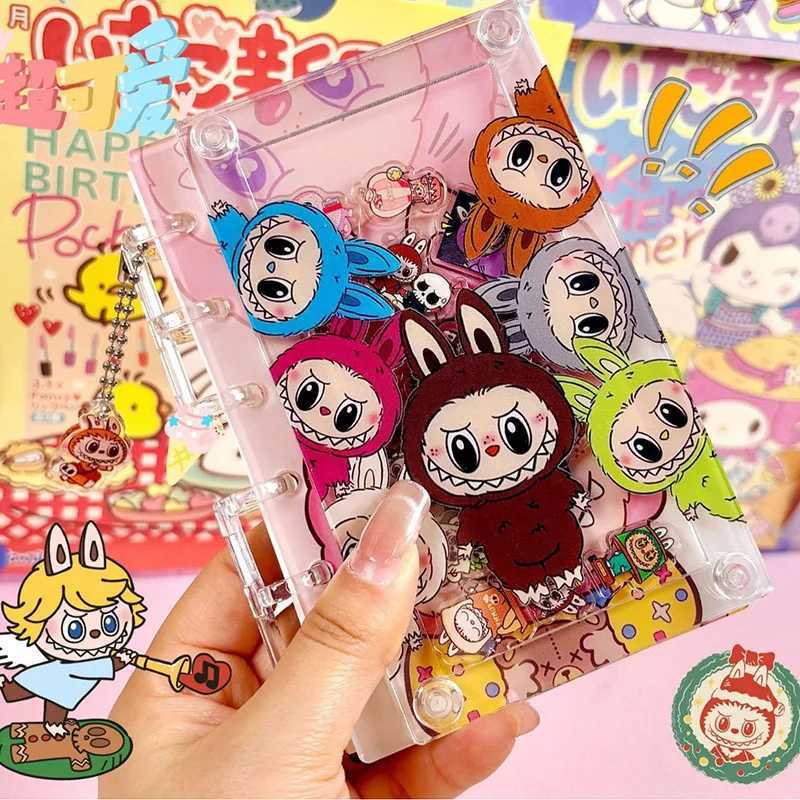 Cartoon Labubu A7 loose-leaf acrylic shaker notebook cute girl anime student diary fashion notebook stationery gift X250612