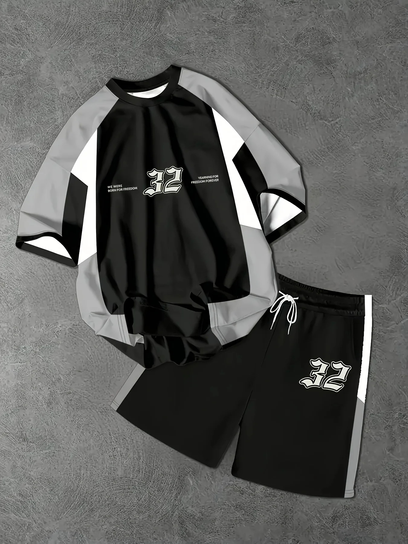 The summer mens suit a casual and sporty shortsleeved shirt with letter prints breathable quickdrying polyester 250612