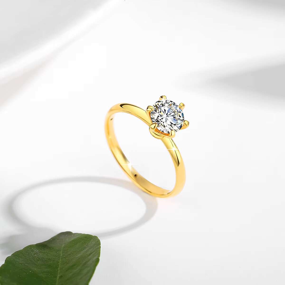 Quality Jewelry Femme Bague De Fiancailles 1 ct Moissanite Diamond Rings Woman Hollow 18K Gold 5D Ring