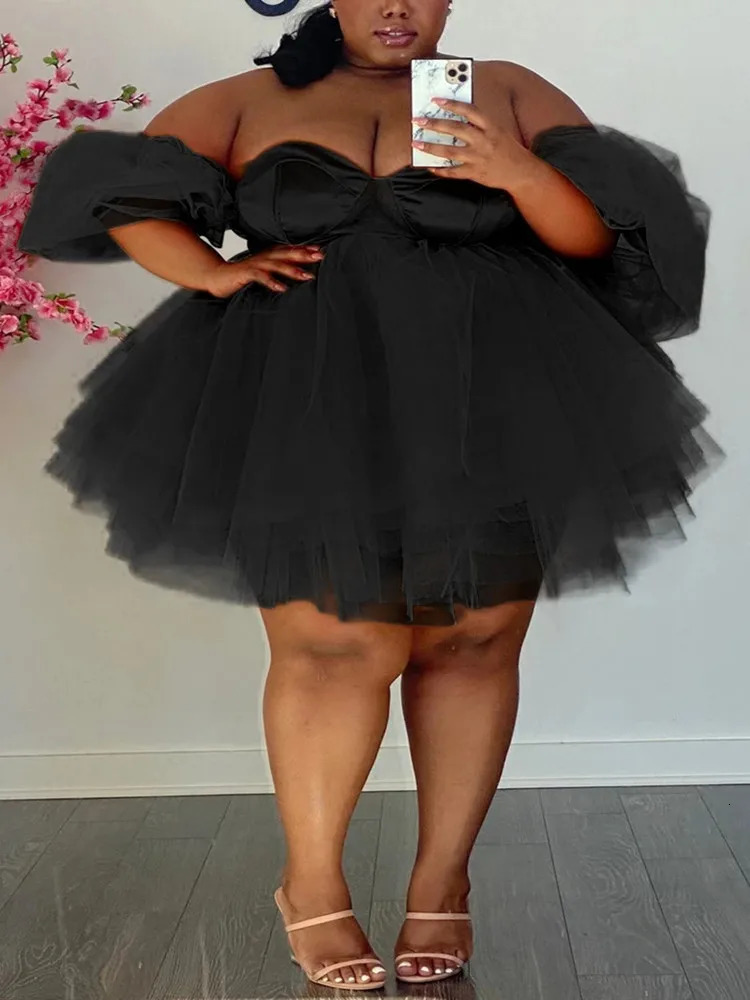 Wmstar Plus Size Party Dresse 5xl Sexy V Neck Mesh Elegant Birthday Outfits Mini Dress Summer Wholesale Drop 250612