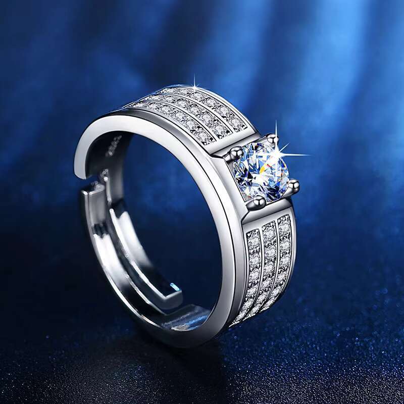 Sophisticated Fusion of Classic Contemporary Style - Dual Row Diamond Set in Titanium
