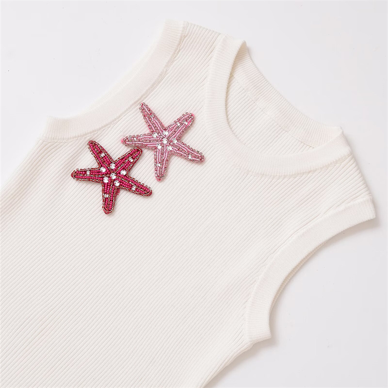 Spring/summer 2025 new casual women's clothing Europe and the United States spice starfish decorative sleeveless vest fashion Joker.