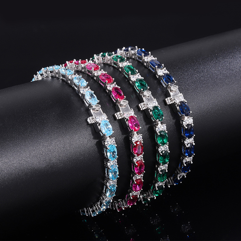 Chic S925 Solid Sterling Silver Ladies' Bracelet With Resin Diamonds - Versatile Piece Suitable For Formal Events