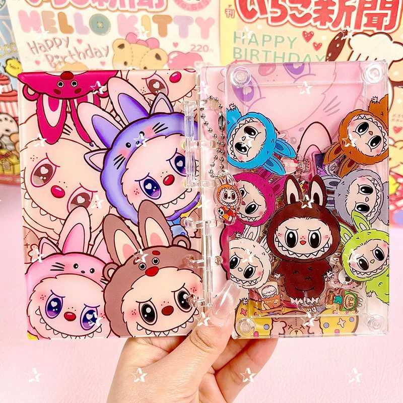 Cartoon Labubu A7 loose-leaf acrylic shaker notebook cute girl anime student diary fashion notebook stationery gift X250612