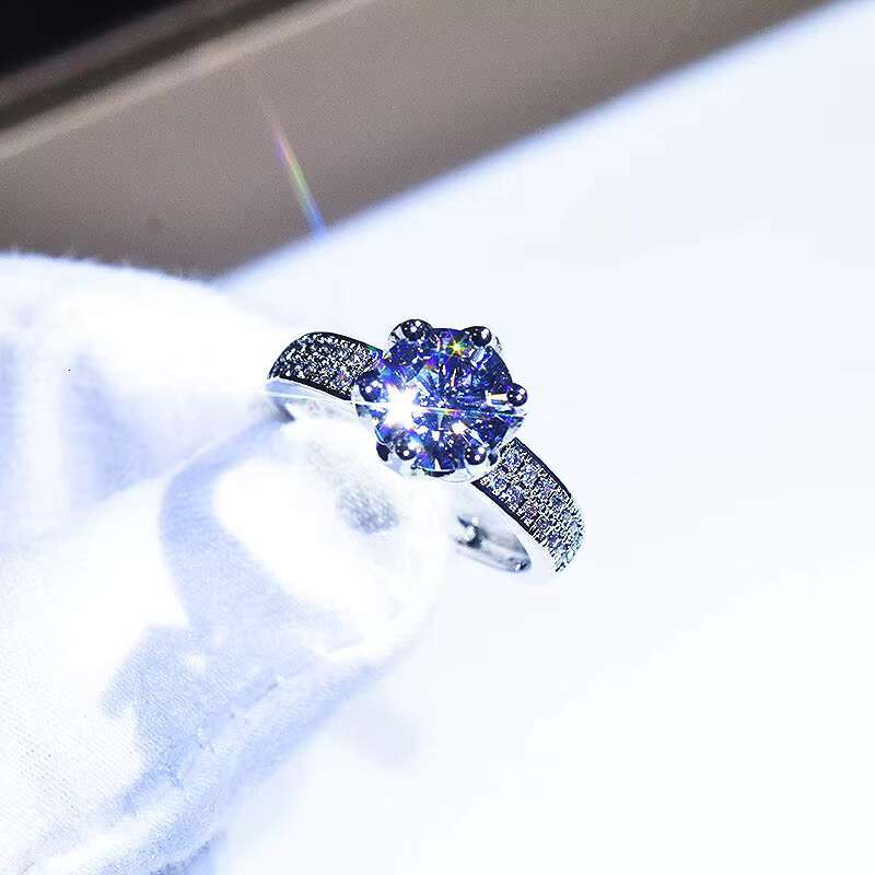GOLD SILVER Island Gold Filled Ring for Women Anillos De Bizuteria White 2 Carats Diamond Anillos Mujer Pave Setting Jewelry
