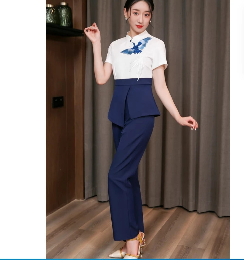 Girl Beautician Work Clothes Foot Massage el Highend Bath Health Spa Club Technician Suit Set 250611