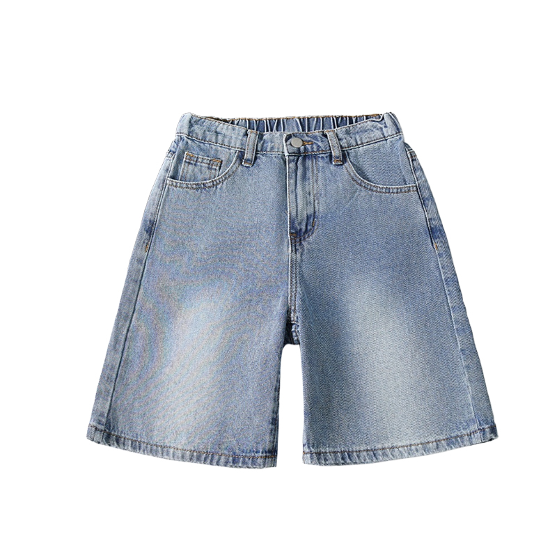 Summer Cooling Children's Loose-Fitting Jeans Short Pants with Stretchy Waistline Ideal Age: 8-12 Years Old