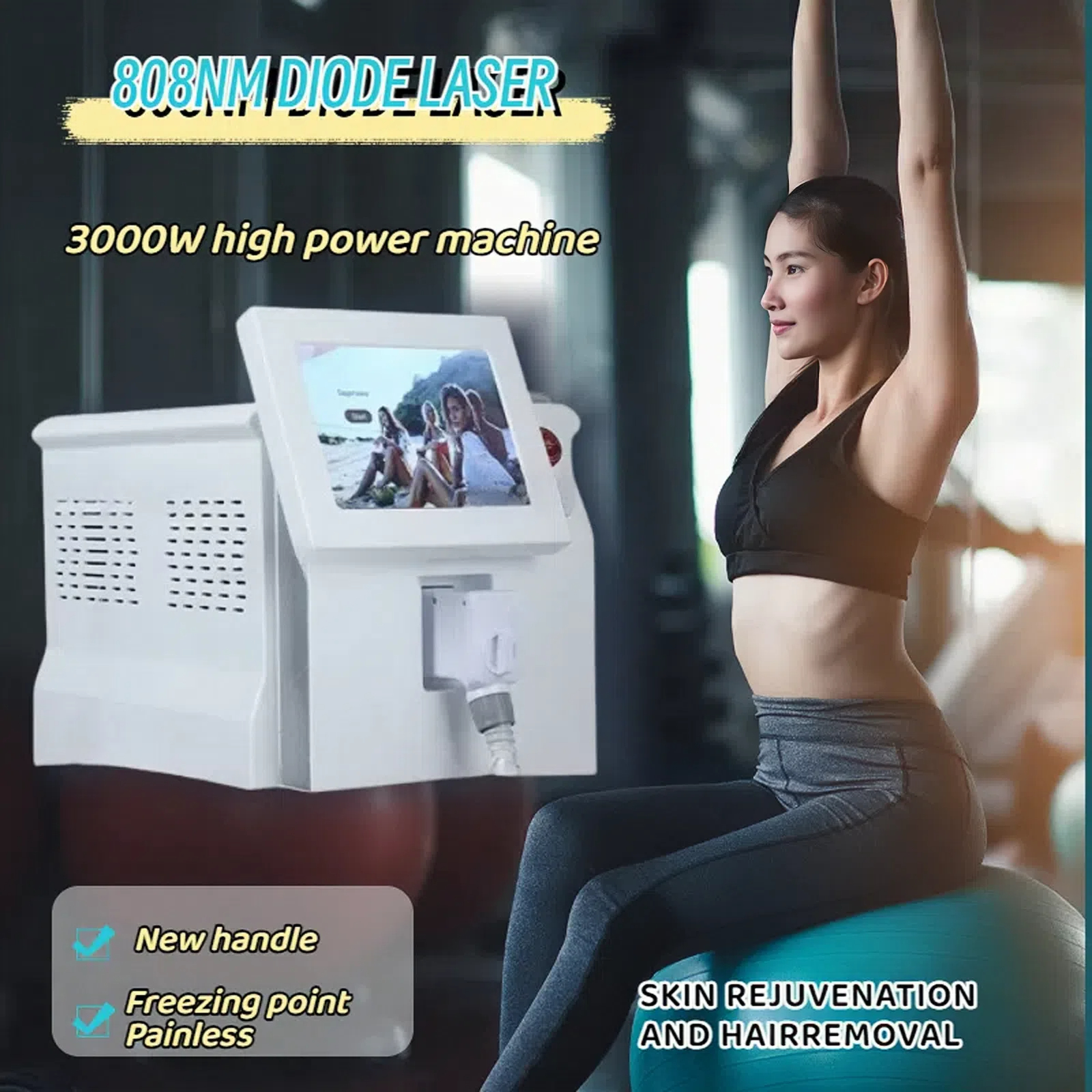 808 3wave 755 808 1064nm Diode Laser Permanent Hair Remove Fast Depilation Painfree Follicle Penetration Skin Rejuvenation machine
