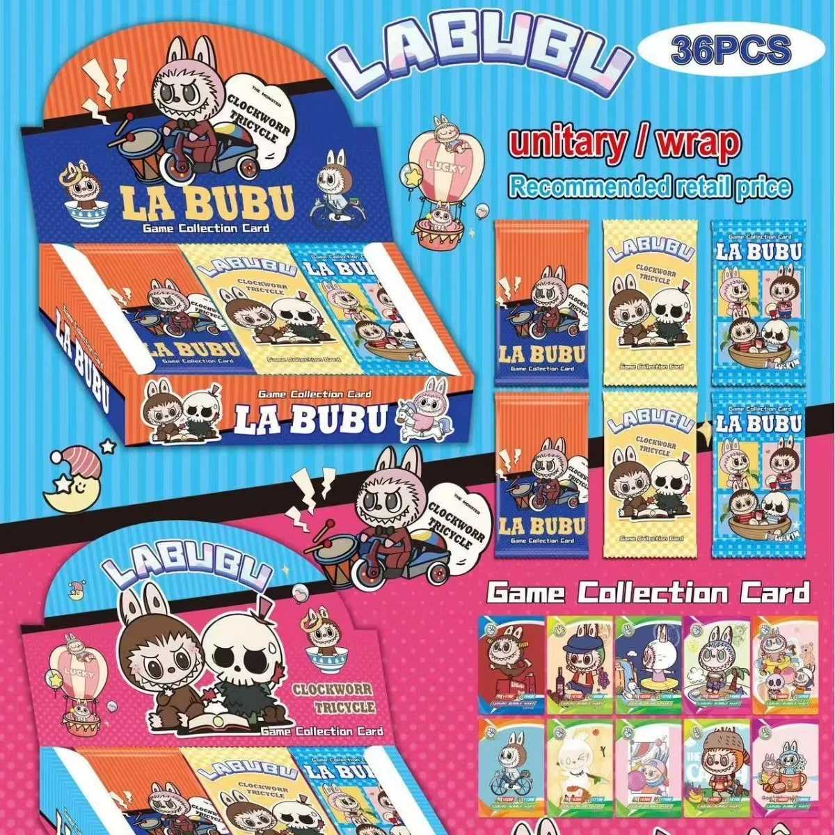 Labubu Licensed Flash Cards 36Pcs Educational Toy for Children Cartoon Memory Game Kawaii Collectors Item Birthday Present X250612