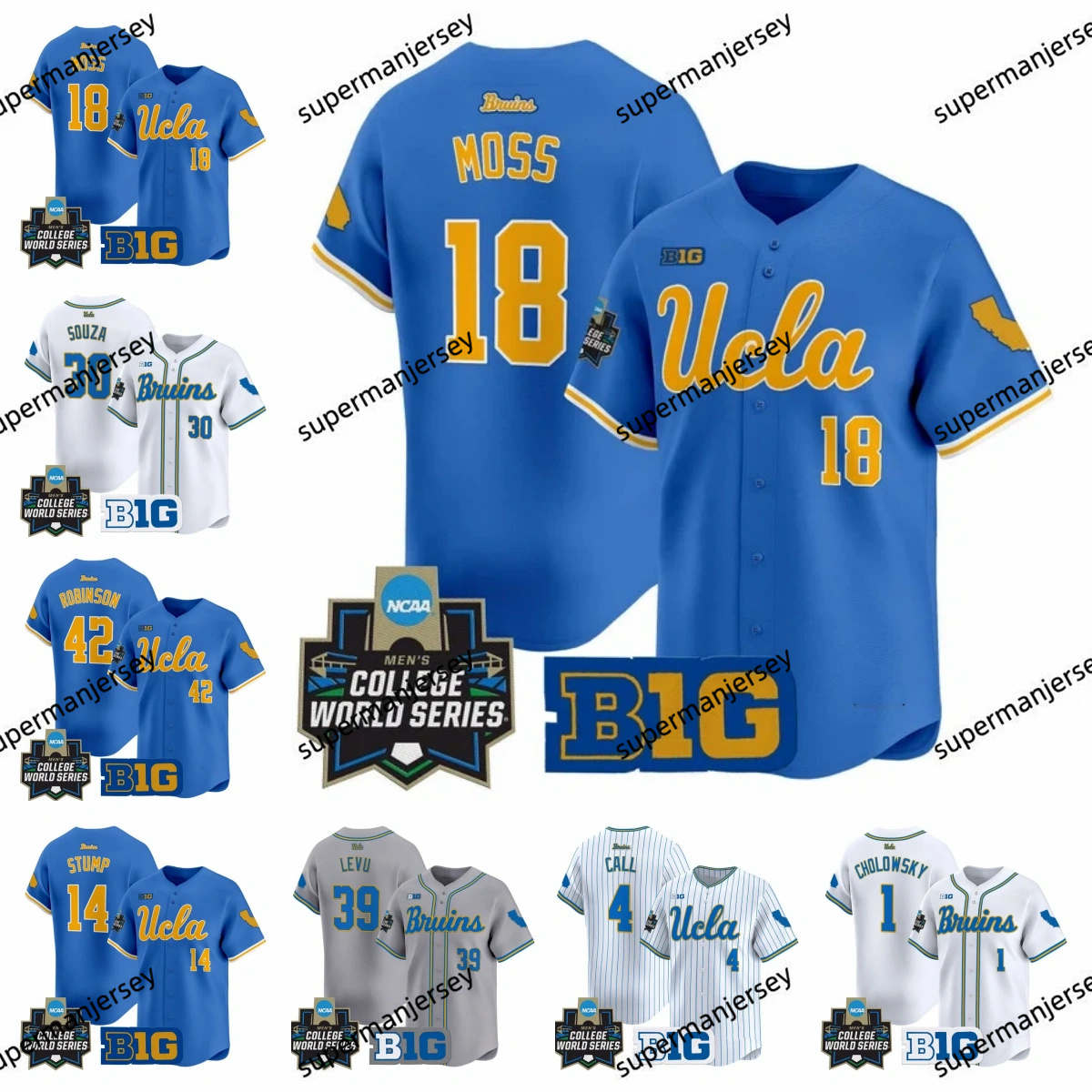 2025 World Series UCLA Bruins baseball jersey men women youth Cholowsky Barnett Bott Stump