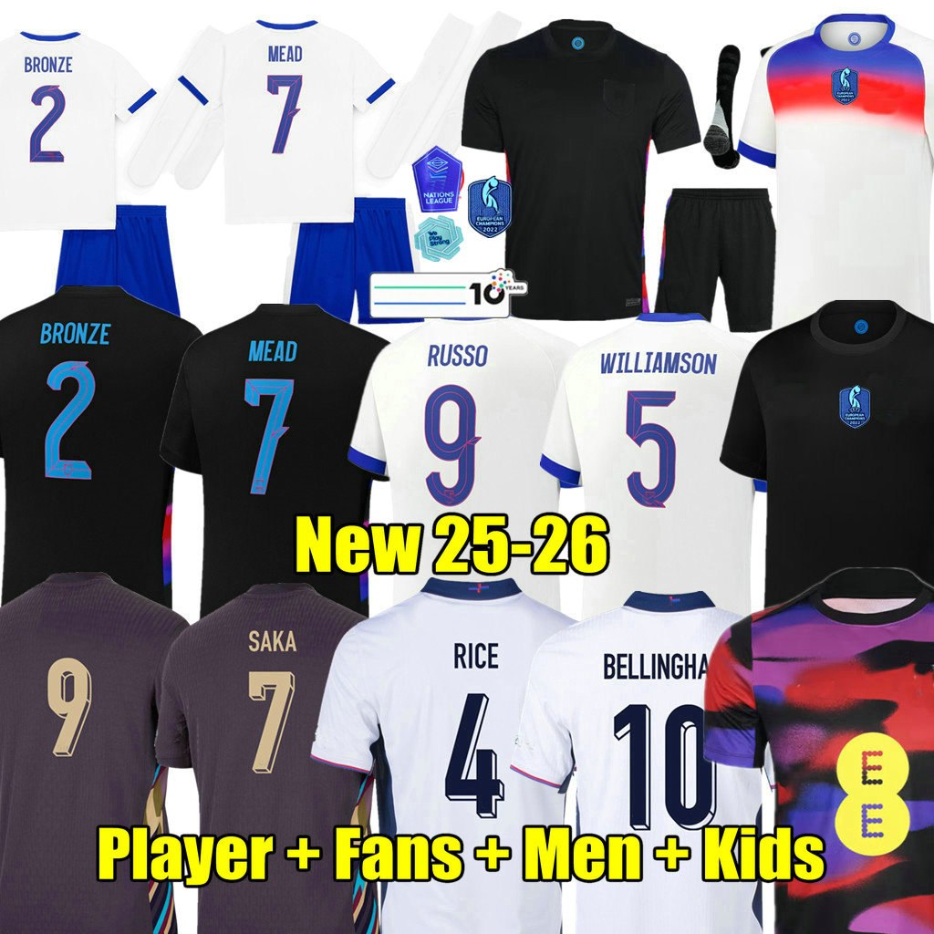 RUSSO MEAD BRONZE 25 26 FODEN soccer jerseys 2026 KANE RICE ENGlANDSE Football shirt GREALISH MOUNT SANCHO 2025 national men kids kit Women RASHFORD SAKA BELLINGHAM