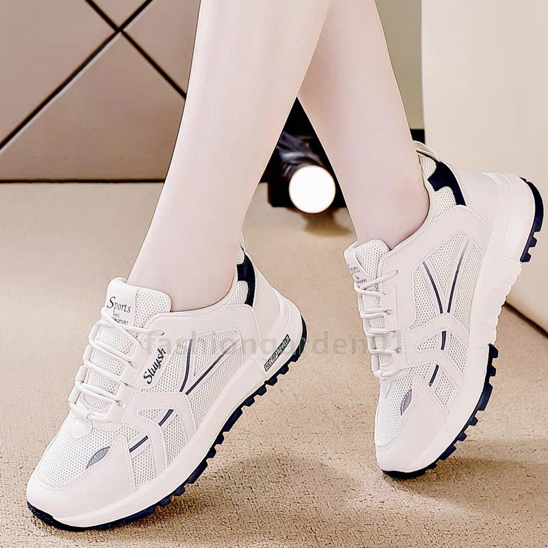 2025 Running Shoes Designer Sneakers For Womens Trainers Summer Fashion Mesh Breathable Lace Up Causal Sports Shoes Ladies Walking Anti-skid Platform 