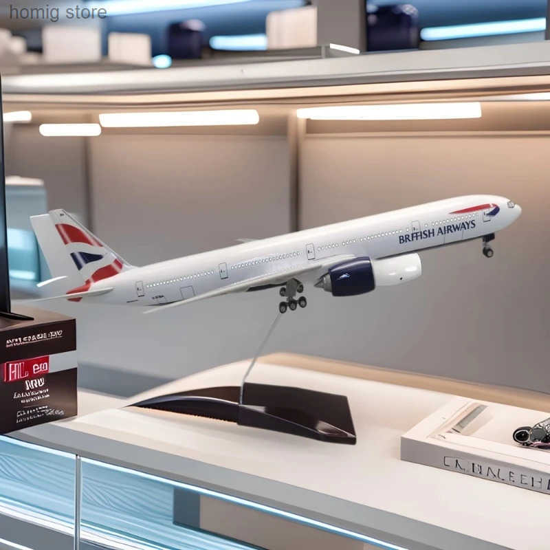 Aircraft B777 British Airways Airlines Model 47CM 1/157 Scale 777 Diecast Plastic Resin Plane Toy Airplane Model For Kids Gift L250612