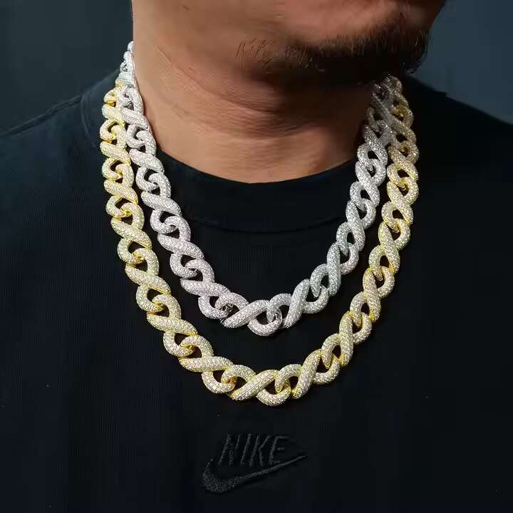Wholesale 8MM 10MM 12MM 14MM Moissanite Cuban Link Chain Necklace Men Hip Hop Iced Out Vvs Diamond 925 Silver Cuban Bracelet