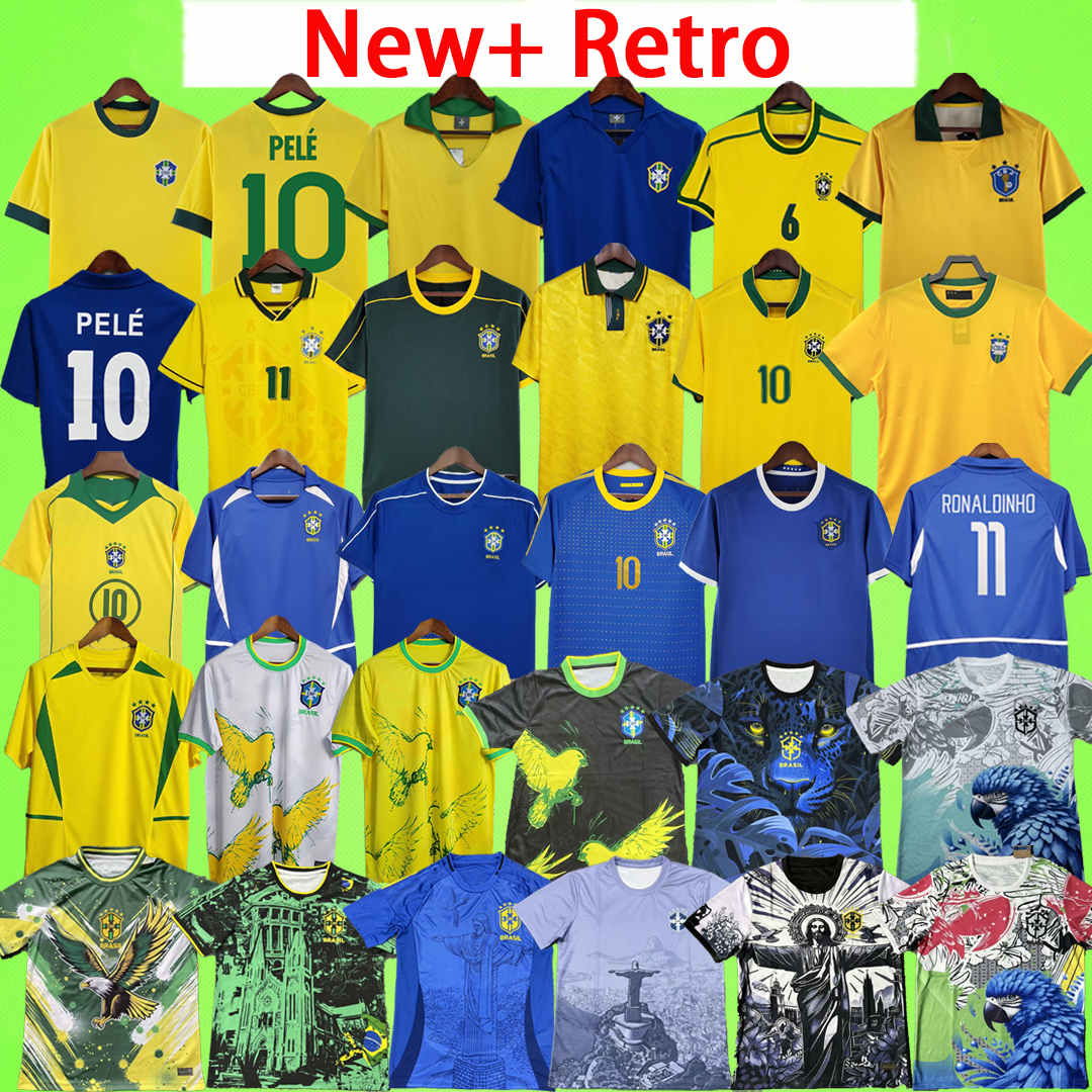 New + Retro 2025 2026 BRAZILS soccer jerseys Camiseta PAQUETA football shirt maillot VINI JR brasil NEYMAR RIVALDO Ronaldinho KAKA R. CARLOS 1994 1996 1998 2002 2006 kit