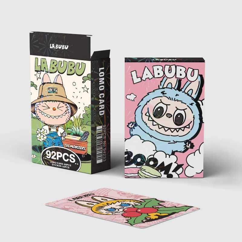 92pcs Labubu Collection Cards Photocard Anime Figures Print Photo Kaii Game Postcards Funny Fans Birthday GiftsXJ250612