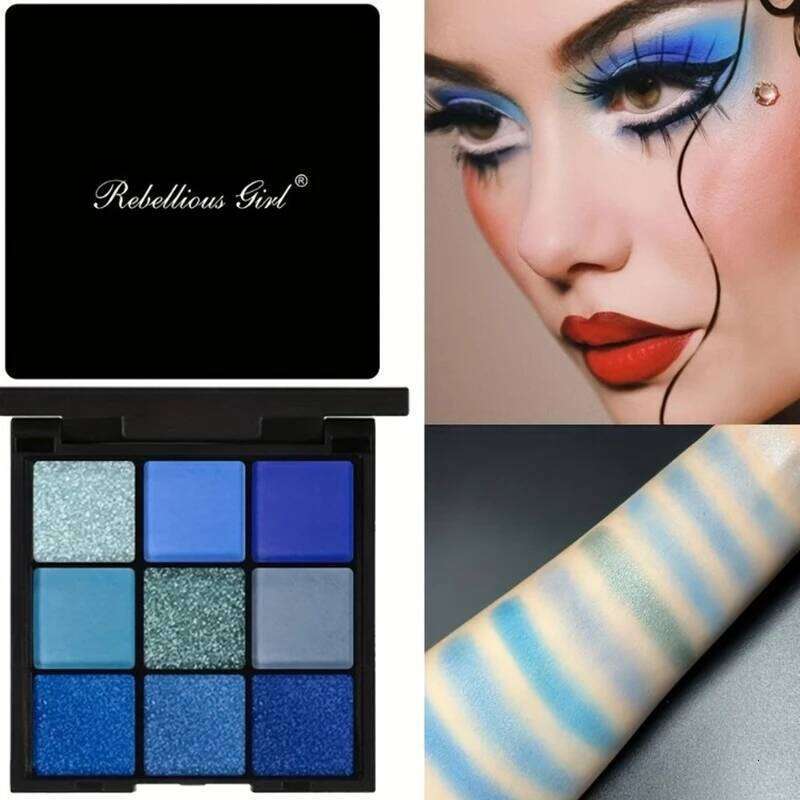 9-Color Palette Mini Bright Colors Matte Metallic Shimmering Glitter Waterproof Long-Lasting Eyeshadow Makeup Set free shipping
