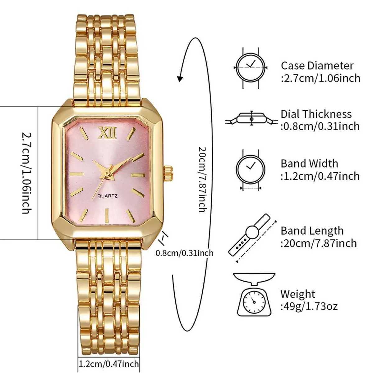 4/5/8/9PCS Fashion Rectangle Women Quartz Luxury Analog Womens Wristwatches For Ladies Clock Reloj MujerWithout Box XJ250612
