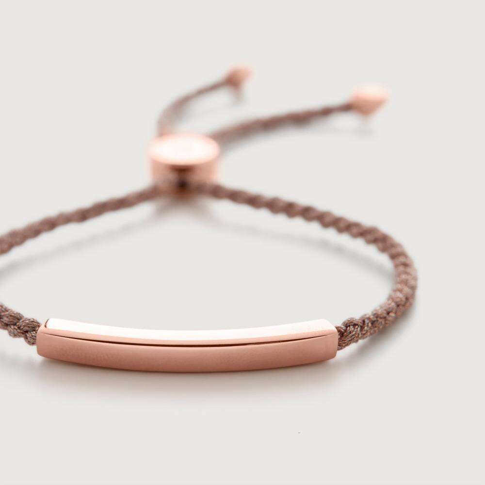 DIY Stainless Steel Bent Tube Adjustable Braided Rope Trendy Couple Wearing Bracelet