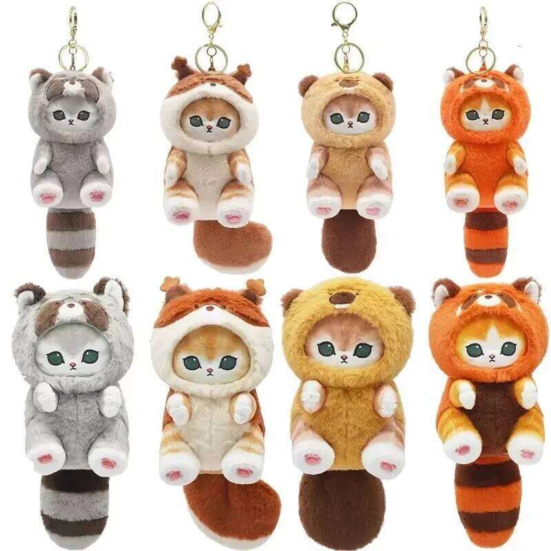 Free shipping Original Mofusand Long Tailed Animals Series Plush Cute Shark Cat Soft Doll Kawaii Stuffed Plushie Toy Gift For Kids