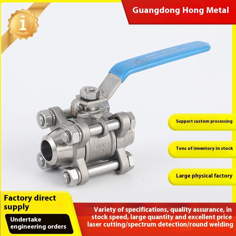 304 Stainless Steel Three-Way Ball with L/T Type One Inlet Two Outlets Internal Thread Vae Switch 6/4 Points 1 Inch