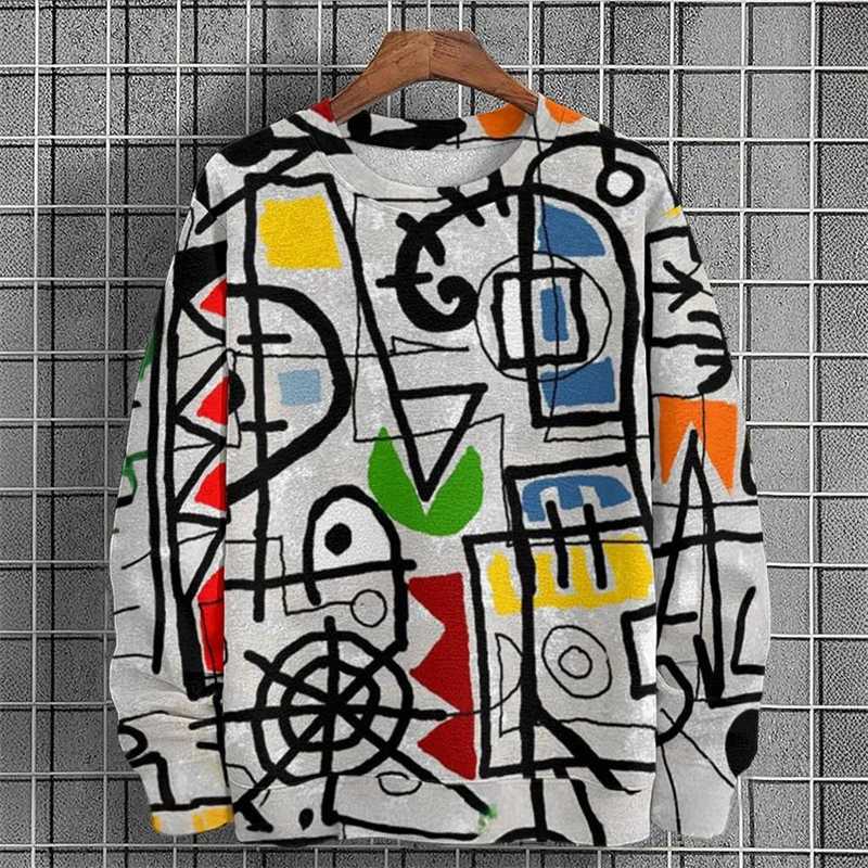 Street Graffiti Graphic Jumpers Mens Sweatshirt Clothes Long Sleeves Pullover 3D Printed Streetwear Harajuku Popular Hoodies W250612