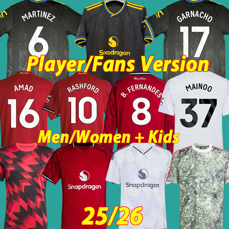 25 26 MAINOO soccer jerseys MOUNT RASHFORD ZIRKZEE Kits Player CASEMIRO football shirts 2025 2026 FERNANDES GARNACHO HOJLUND ERIKSEN long sleeve men kids sets