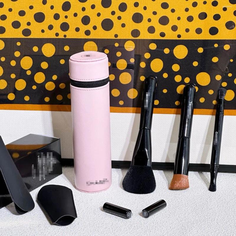 Storage Bottles Multi-Functional Dopamine Cosmetic Kit: Blusher & Foundation Brushes Eyeshadow Duo Complete Set With Organizer Tub