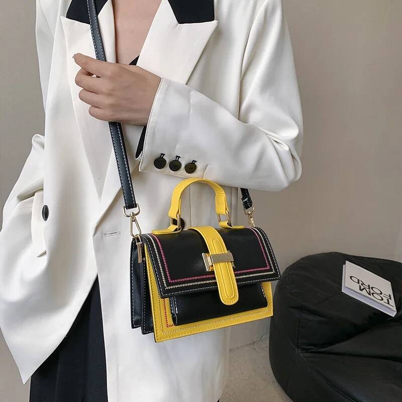 Free Shipping 2025 New Designer Bag Contrasting Color Pu Leather Women's Handbag Exquisite And Practical Wallet Top-quality Shoulder Bag