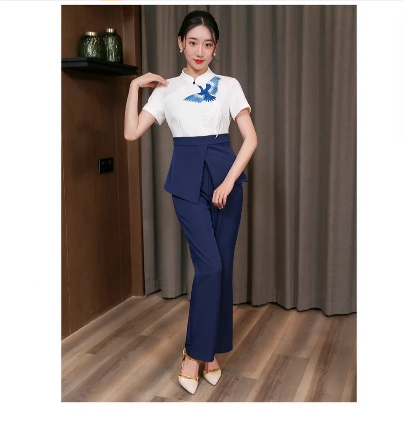 Girl Beautician Work Clothes Foot Massage el Highend Bath Health Spa Club Technician Suit Set 250611