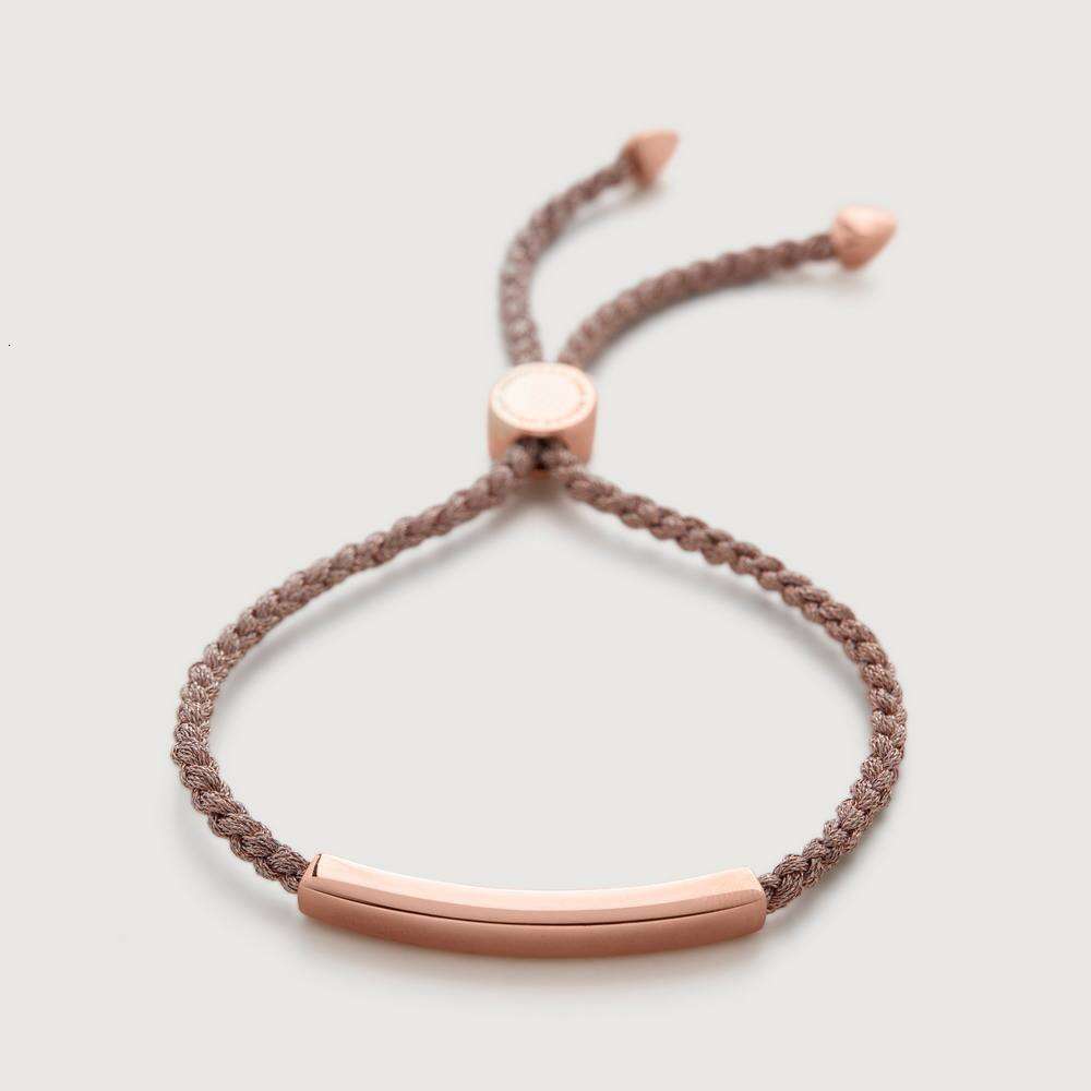 DIY Stainless Steel Bent Tube Adjustable Braided Rope Trendy Couple Wearing Bracelet