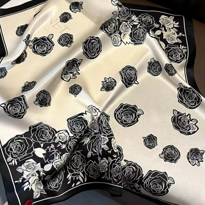 Trendsetting Women's Lijing Satin Scarves: Stylish 70cm x 70cm Silk Squares for Multiple Uses