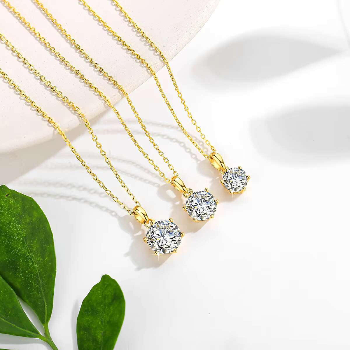 Classic Fine Jewellery Woman Engagement Gifts Pendant 1ct 2ct 3ct Moissanite Diamond Hollow 14k Gold Necklace Pendant