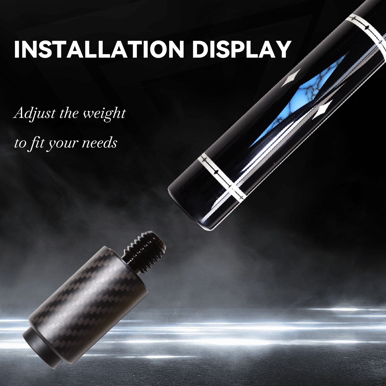 OKHEALING Pool Cue Extension Carbon Fiber Billiard Pool Stick Extender Quick Installation Billiard Accessories Parts Suit for Predator Pool Cue