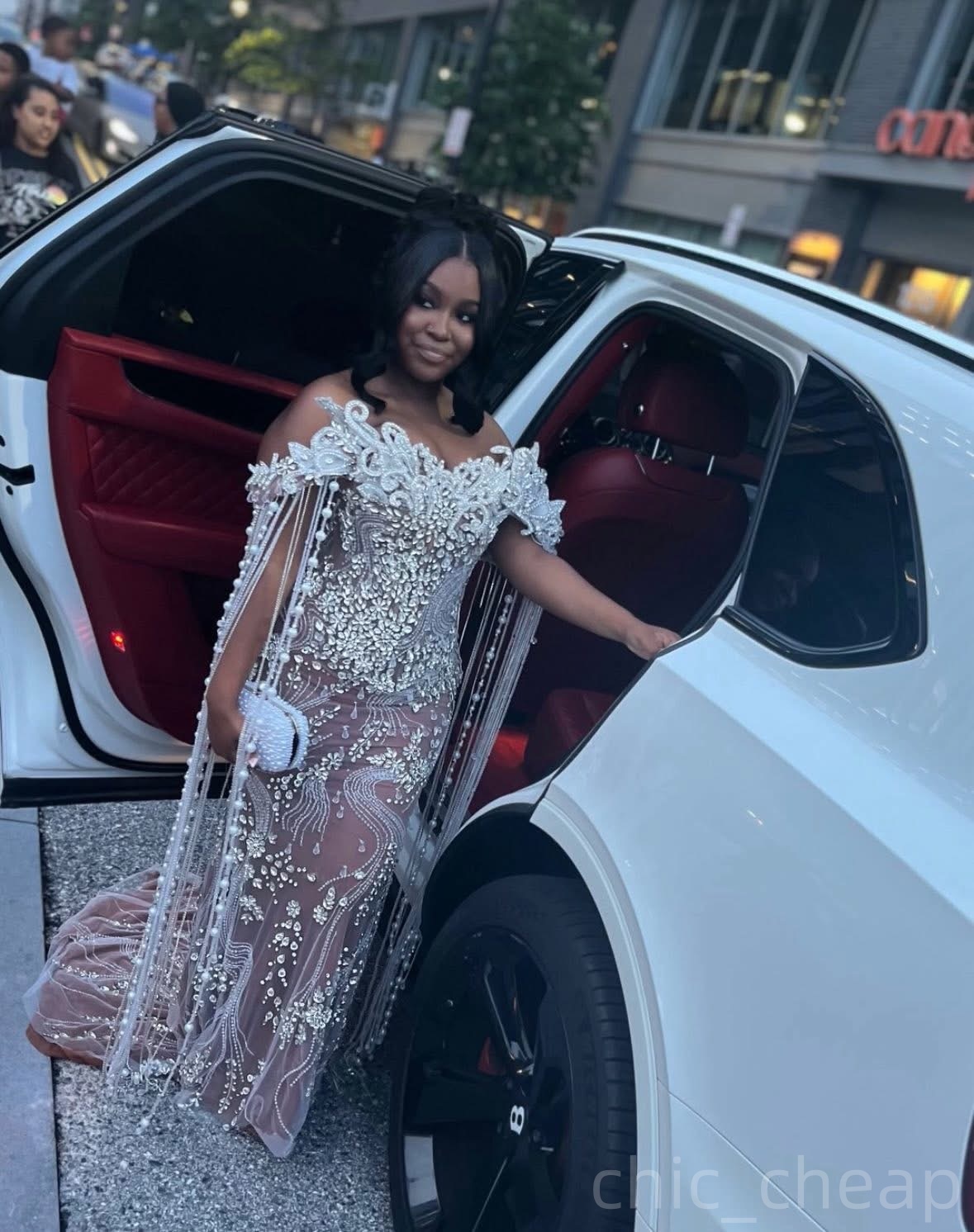 Ivory Mermaid Prom Dresses 2025 Beaded Crystals Lace Luxurious Evening Formal Party Second Birthday Engagement Gowns Plus Size Dress For Special Occas