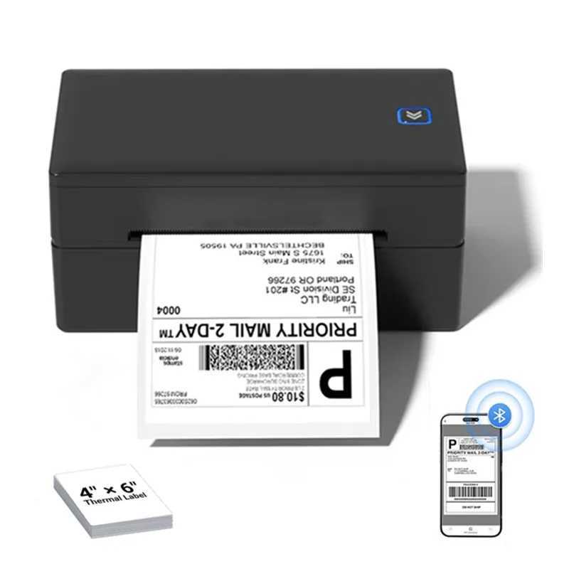 Inkless 4x6 Shipping Label Printer USB Bluetooth Express Waybill Address Barcode QR Code Adhesive Sticker Thermal Label Printer R250612