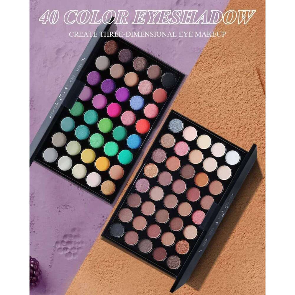 40 Colors Eyeshadow Matte Glitter Pearlescent Powder Shimmer Shine Nude Eye Pigments Make Up Palette Set Cosmetics free shipping