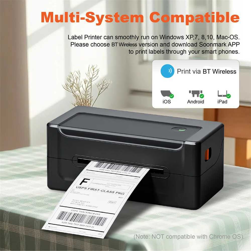 High Speed Shipping Label Printer 4x6 Thermal Label Printer Express Label Maker Support IOS Android Phone PC Laptop R250612