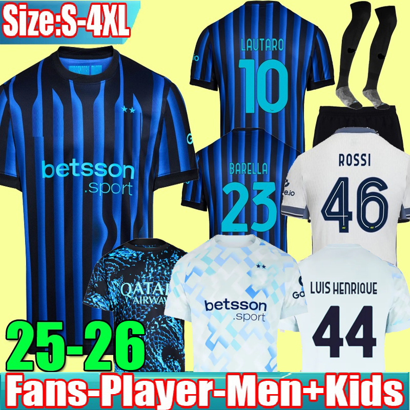 S-4XL 24 25 26 INTERS Rossi Special LAUTARO soccer jerseys CORREA DZEKO BARELLA MILANS 2024 2025 BROZOVIC Home third football shirt uniforms men kids