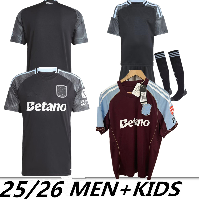 25 26 away 150-Year Anniversary Soccer Jerseys Kids Kit Home 2025 Football Shirt Away Fans Version Camisetas Futbol MINGS McGINN BUENDIA WATKINS Maillot