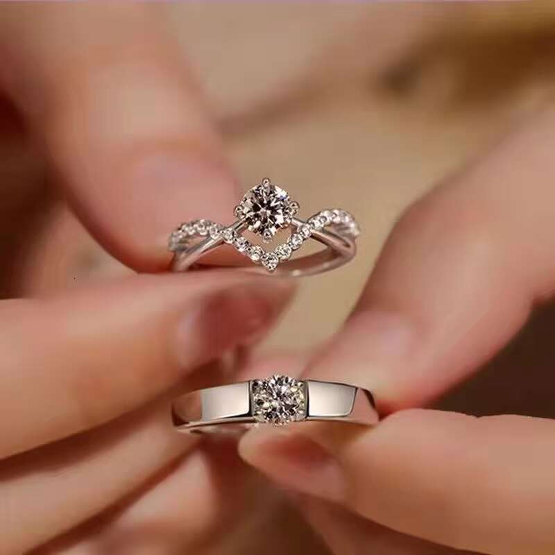 YW Fashion Alloy Ring Mosang Stone Diamond Ring Simulation Diamond Woman Finger Rings