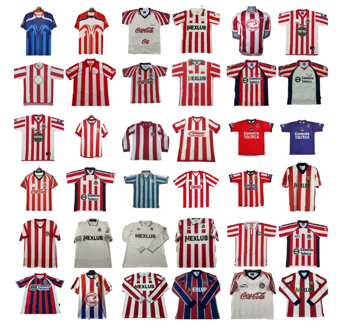 1996 1997 1999 2000 Chivas Retro Guadalajara Soccer Jerseys 115th 2006 2007 2008 Tijuana Tigres UNAM regal O.PERALTA I.BRIZUELA A.PULIDO A.VEGA football Shirt uniform