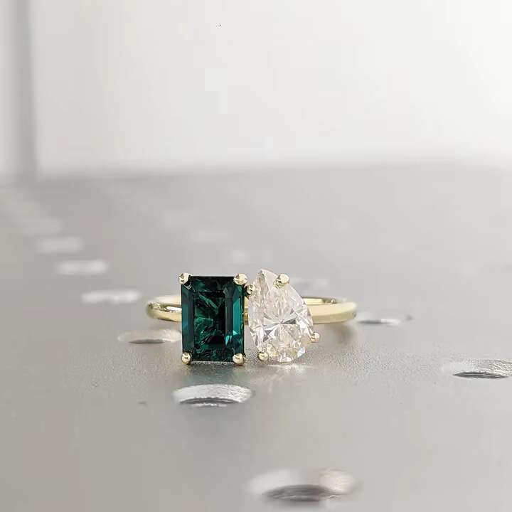 Elisa Wholesale Captivates With VVS Moissanite Diamond Engagement Wedding Rings in 10K 14K 18K Solid Yellow Gold for Her