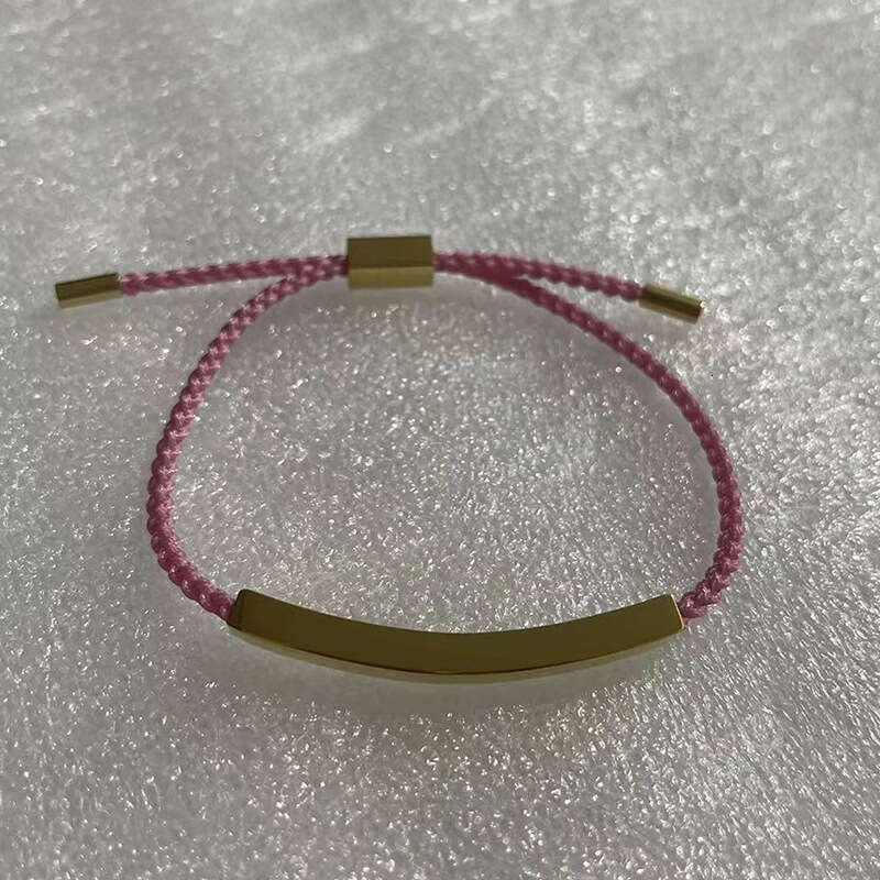 DIY Stainless Steel Hollow Tube Accessories with 2mm Braided Line Bracelet, Adjustable Size for Couples