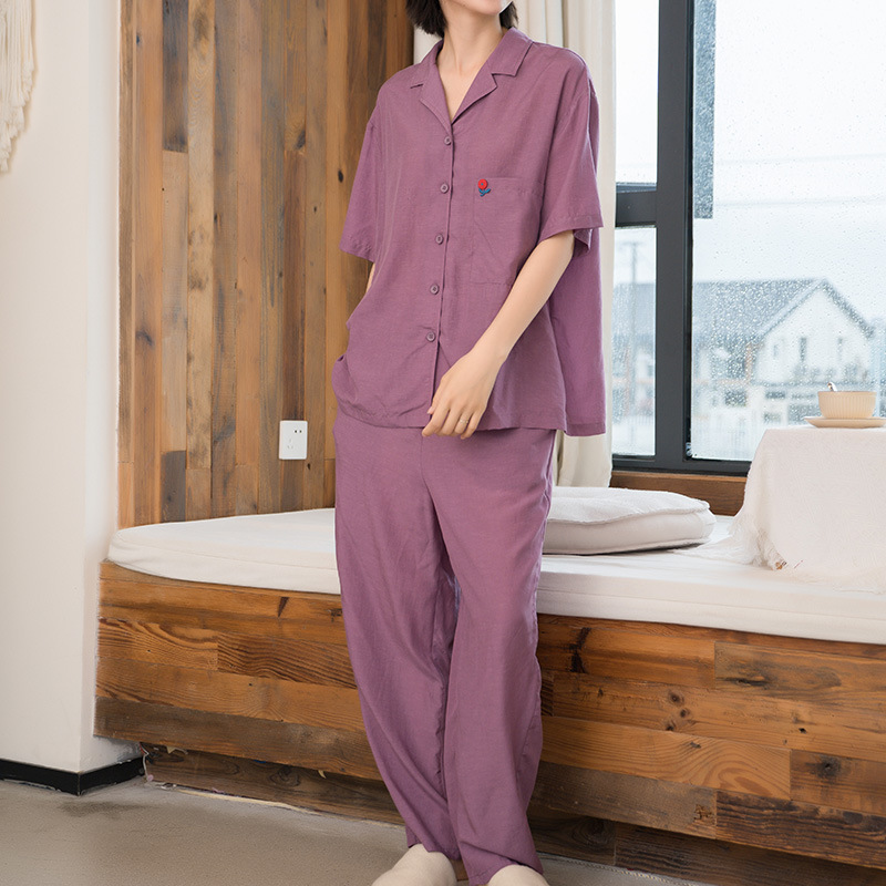 X183-Tencel pajamas ladies short-sleeved summer new thin casual loose cool home clothes suit