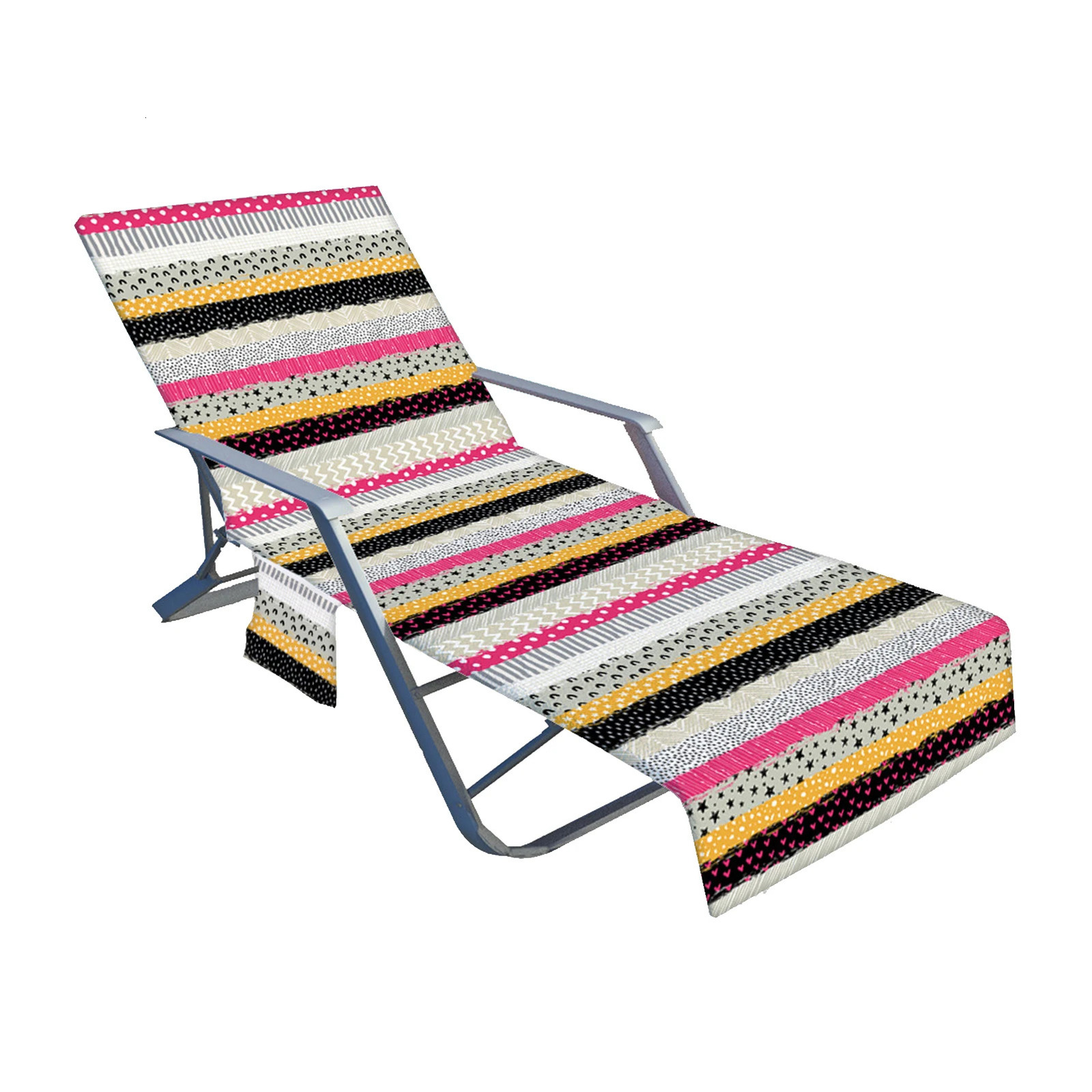 Beach Chair Cover Holiday Garden Swimming Pool Lounger Chairs Cover With Storage Pocket Summer Element Seaside Beach Towel 250611bj
