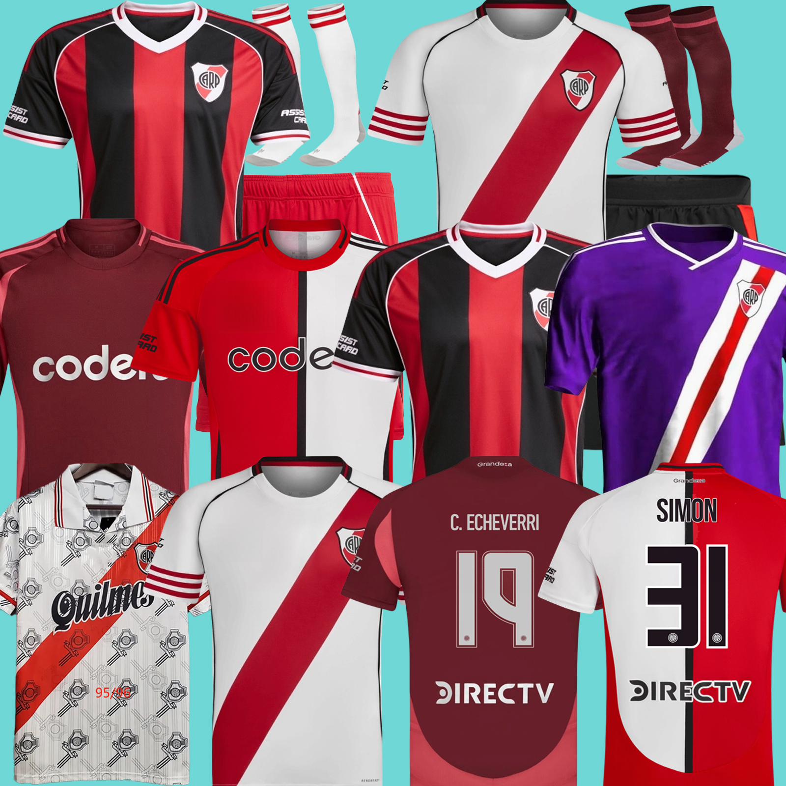 2025 2026 River Plate Soccer Jerseys Men Set Kids Kit 95 96 24 25 26 Camiseta De Futbol BELTRAN DE LA CRUZ BORJA SOLARI SIMON Football Shirt Fans Player Version