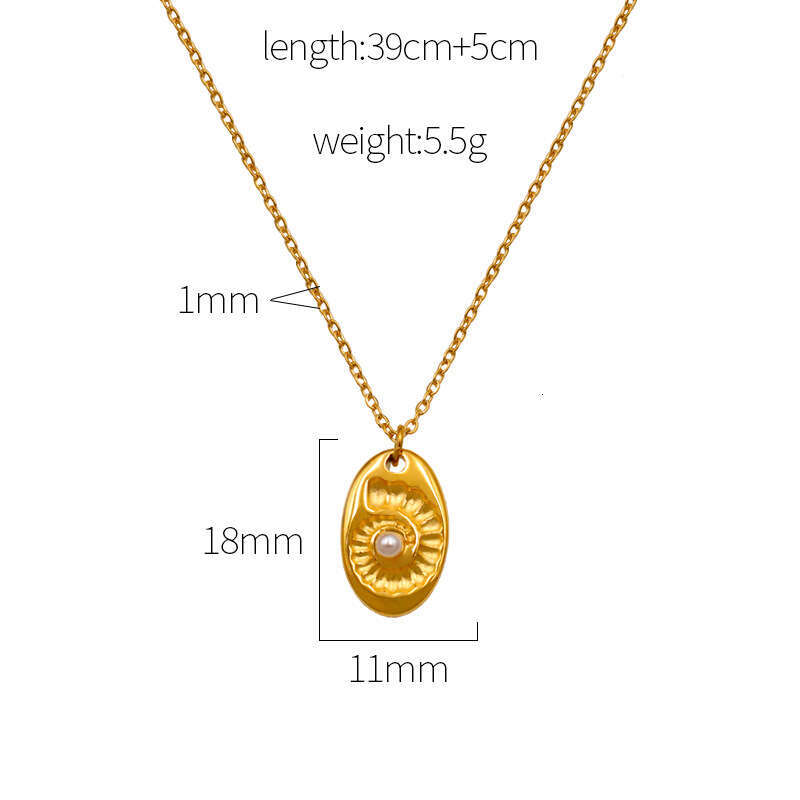 New Niche Gold Oval Trendy Jewelry Non-Fading Zircon Pendant Necklace for Women Clavicle Chain